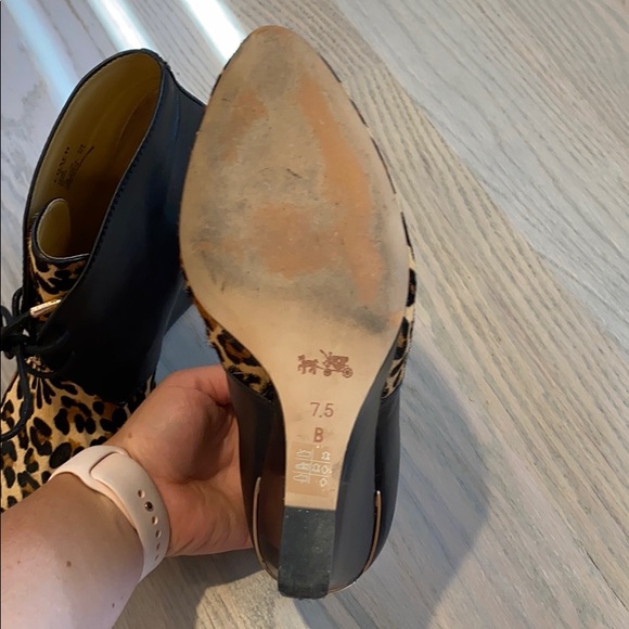 Coach Black Mercy Leather/Leopard Calf Hair Bootie - Picture 4 of 5